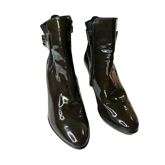 Aquatalia Rogue Royale Ankle Boot Patent Leather Italy Green Size 9 Waterproof - Picture 2 of 16